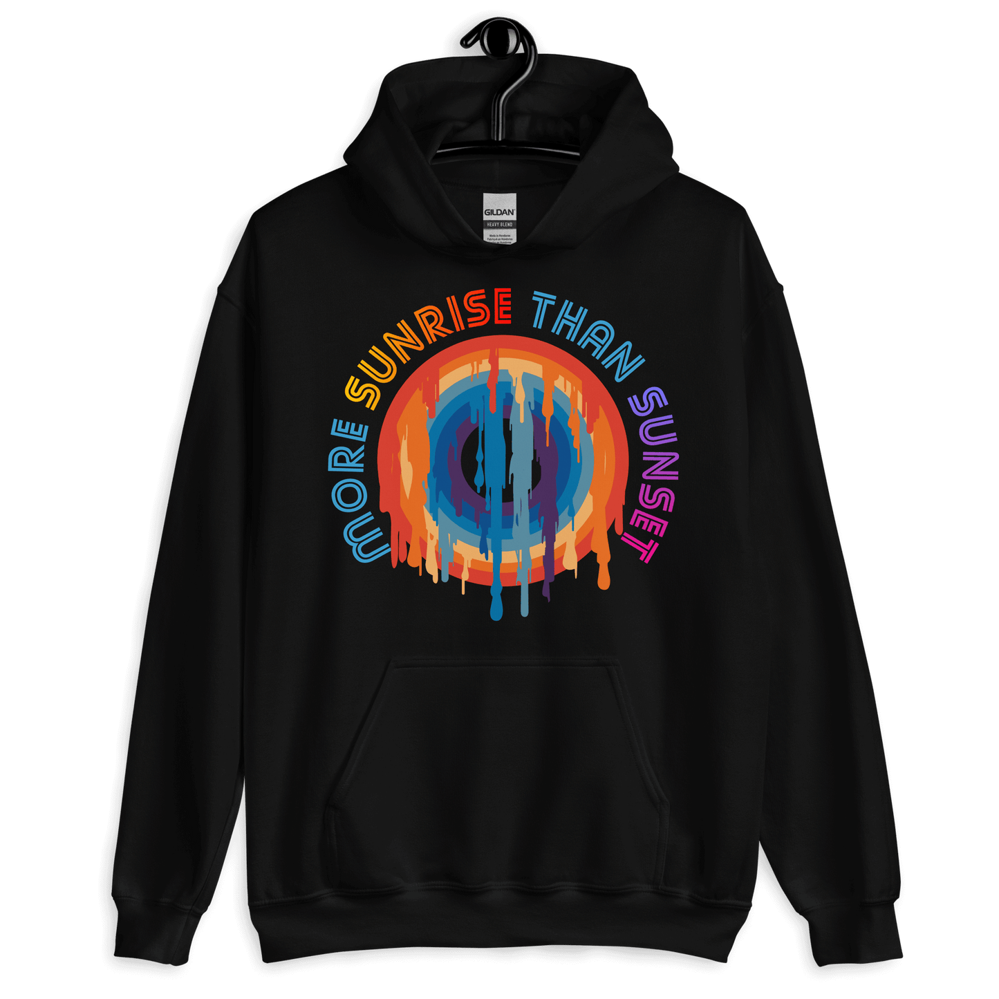 ICSAR:  Unisex Hoodie "More Sunrise than Sunset" -- Fun Ones, Mental Health, Positive, Unisex