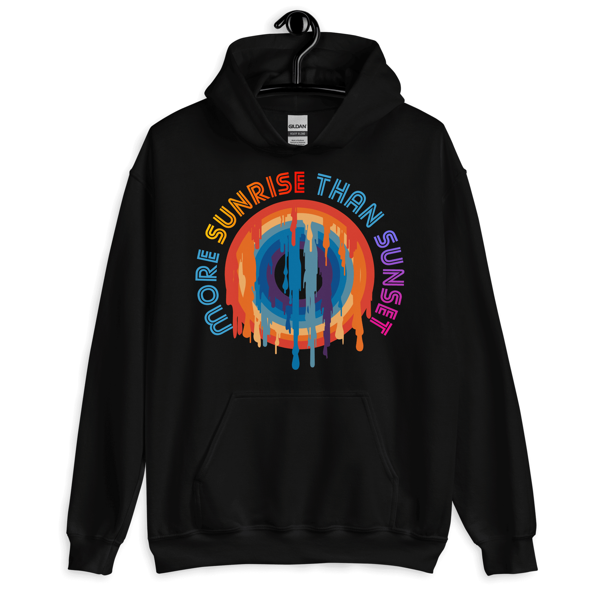 ICSAR:  Unisex Hoodie "More Sunrise than Sunset" -- Fun Ones, Mental Health, Positive, Unisex