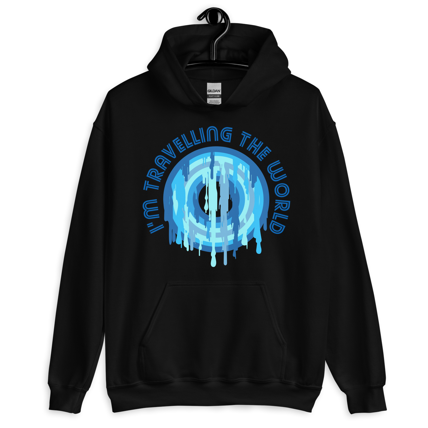 ICSAR:  Unisex Hoodie "I am travelling the world" -- Fun Ones, Unisex