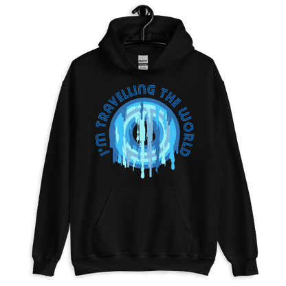 ICSAR:  Unisex Hoodie "I am travelling the world" -- Fun Ones, Unisex