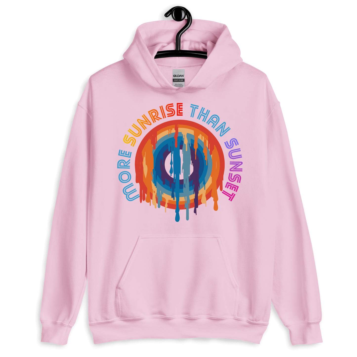 ICSAR:  Unisex Hoodie "More Sunrise than Sunset" -- Fun Ones, Mental Health, Positive, Unisex