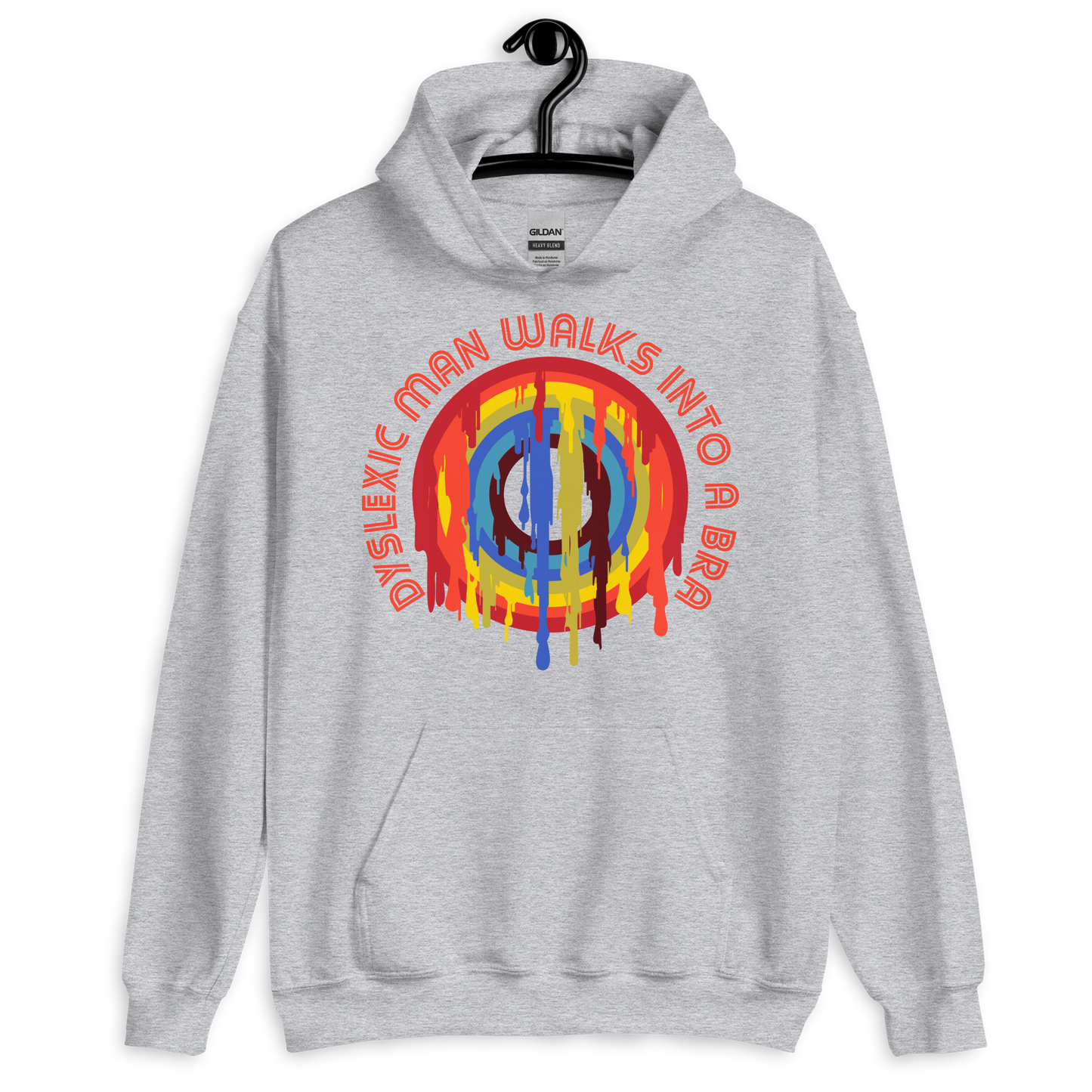 ICSAR:  Unisex Hoodie "Dyslexic man walks into a bra" -- Fun Ones, Unisex