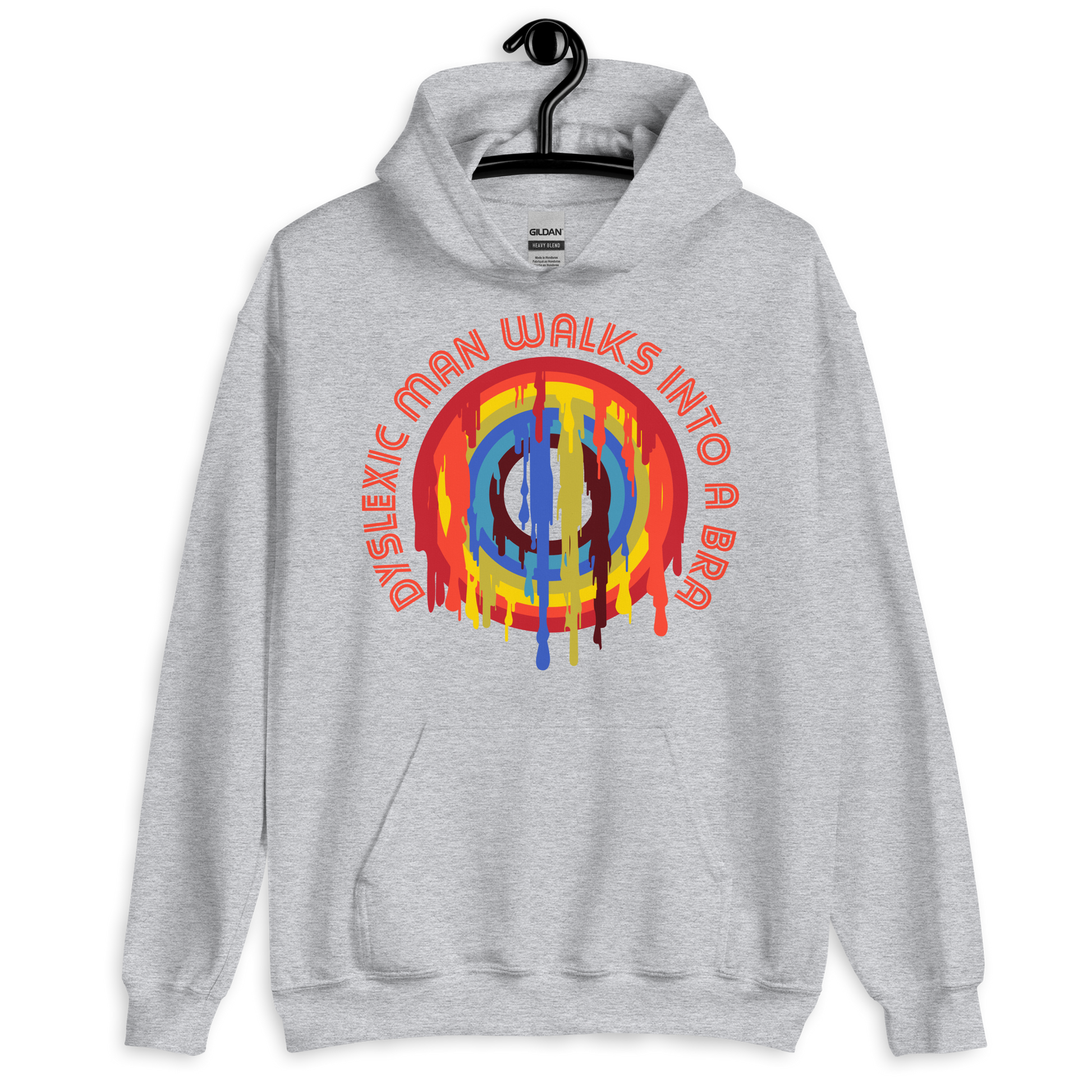 ICSAR:  Unisex Hoodie "Dyslexic man walks into a bra" -- Fun Ones, Unisex