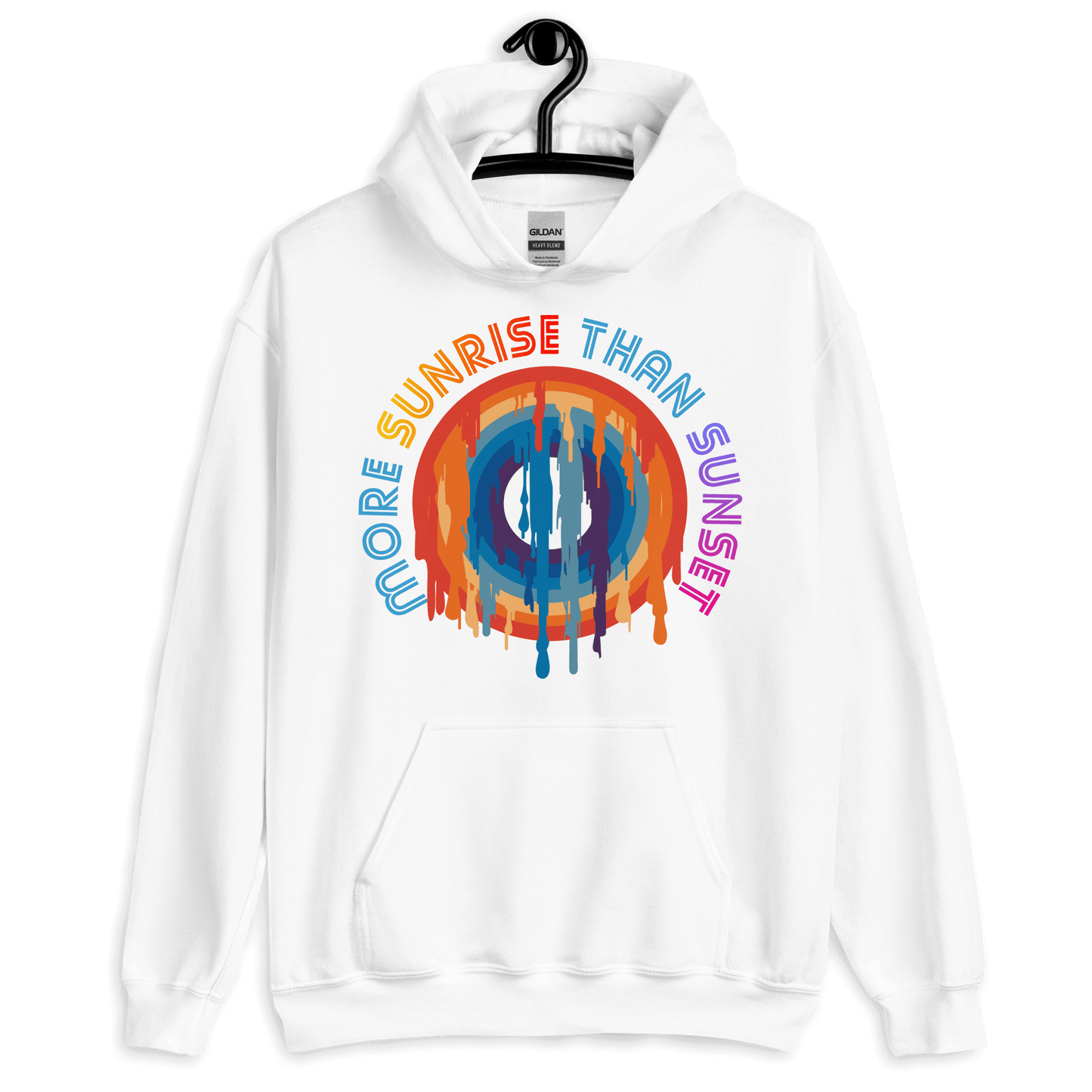 ICSAR:  Unisex Hoodie "More Sunrise than Sunset" -- Fun Ones, Mental Health, Positive, Unisex