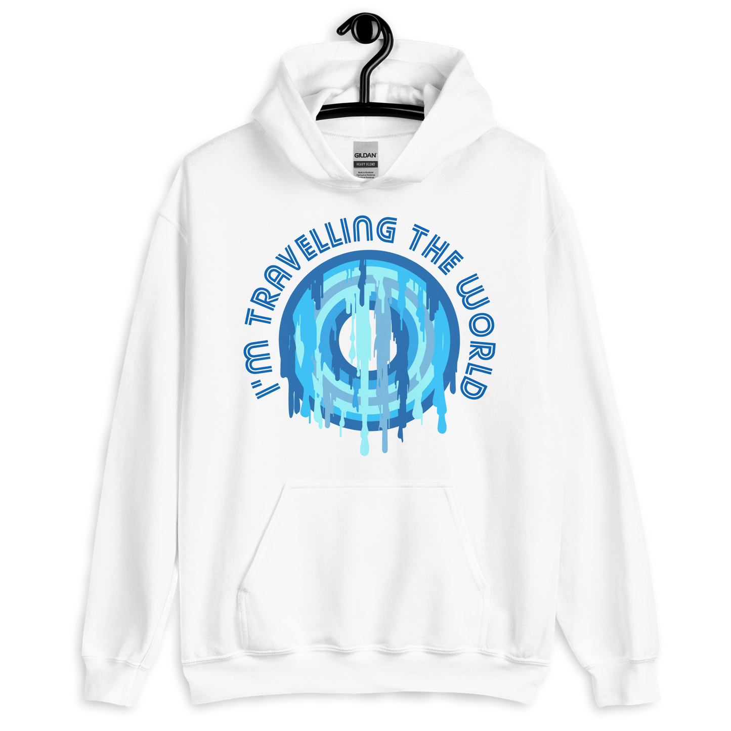 ICSAR:  Unisex Hoodie "I am travelling the world" -- Fun Ones, Unisex