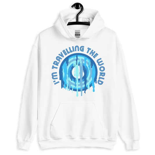 ICSAR:  Unisex Hoodie "I am travelling the world" -- Fun Ones, Unisex